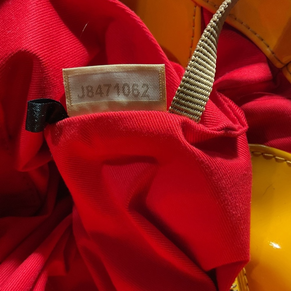 Dooney & Bourke Patent Leather Mustard Color Tote Bag - Picture 11 of 13